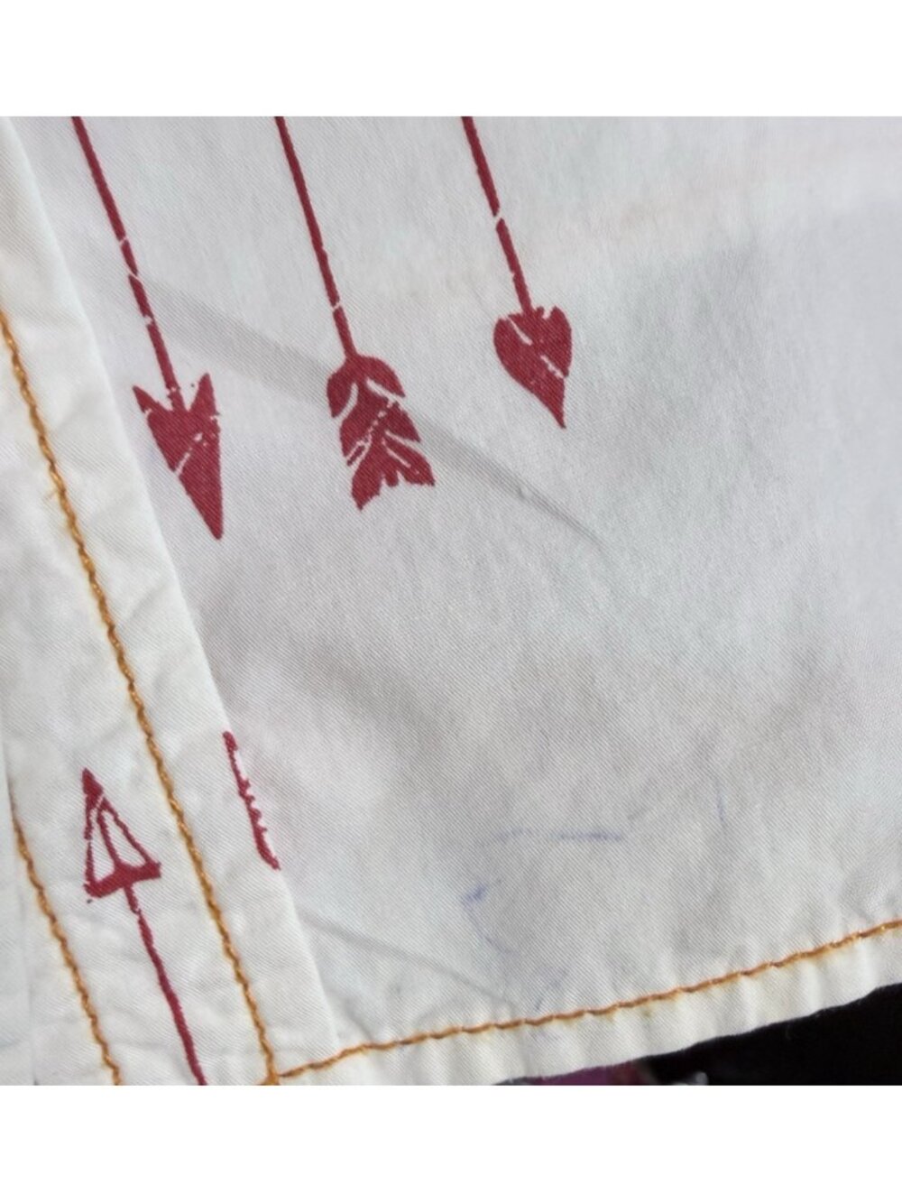 Barn Fly Shirt Womens XL White Red Arrow Print Snap Western Cowgirl Yellowstone - Picture 5 of 10